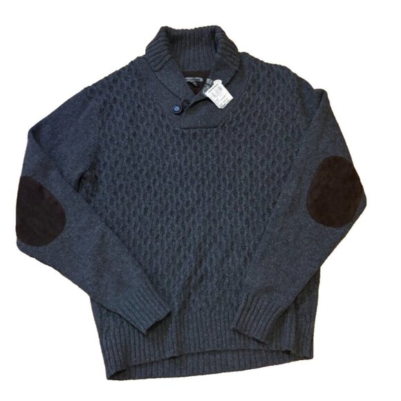 Vtg Johnston & Murphy Wool Blend Pullover Men Sweater Elbow Patches Preppy M NWT - Picture 1 of 4